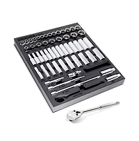 Powerbuilt 54 Piece Pro Tech 3/8 in. Dr. Sae & Metric Socket Set