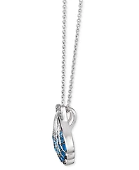 Le Vian Multi-Sapphire (5/8 ct. t.w.) & Nude Diamond (1/20 ct. t.w.) Shell Pendant Necklace in 14k White Gold, 18" + 2" extender