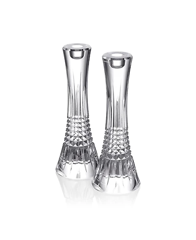 10" Waterford Lismore Diamond Candlestick, Set of 2
