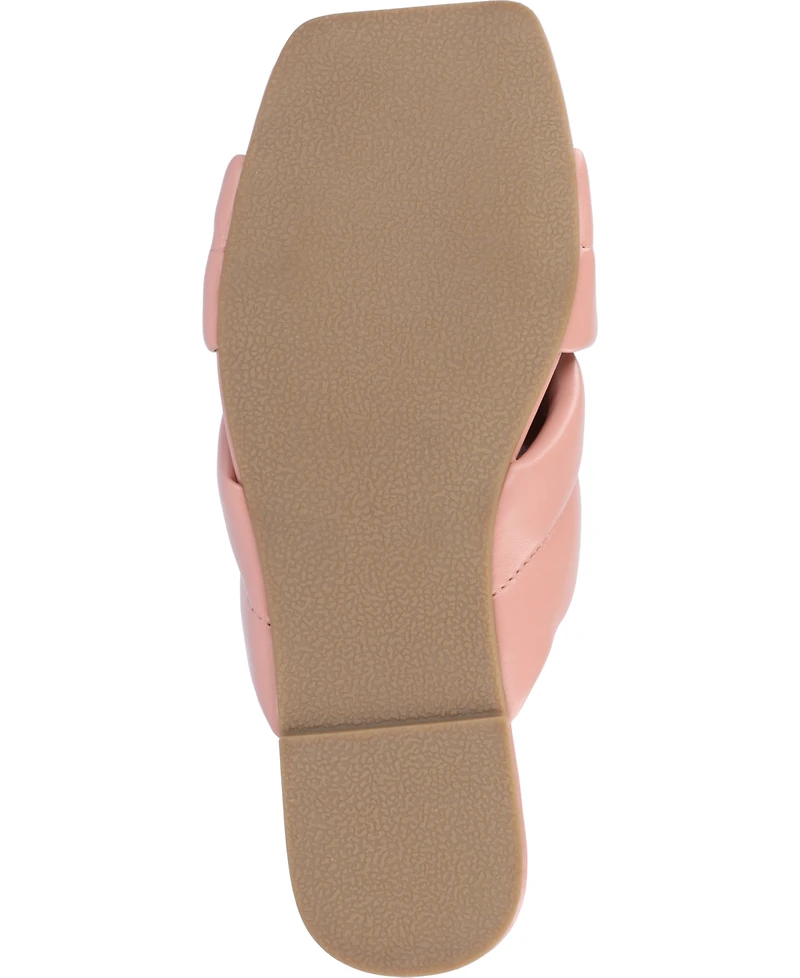 Journee Collection Women's Divyah Crisscross Puff Flat Sandals