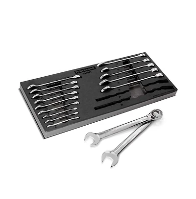 Powerbuilt 16 Piece Pro Tech Metric Combination Wrench Set