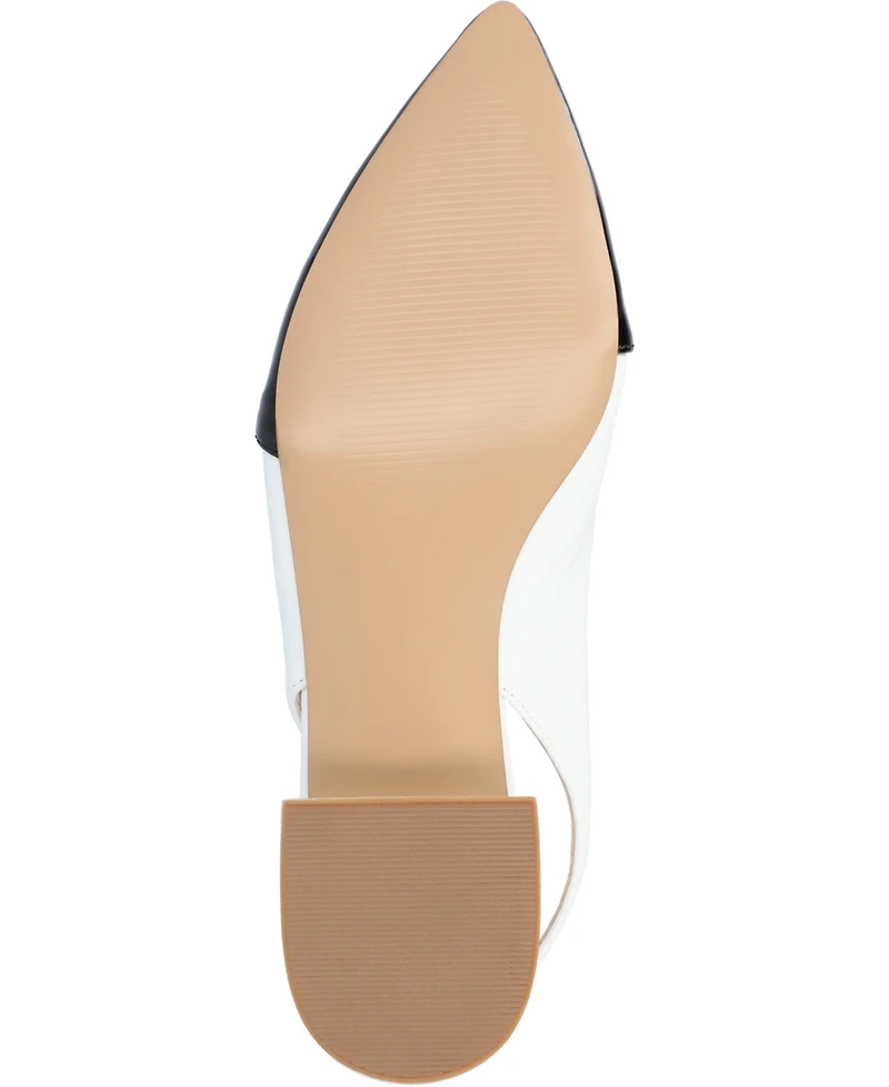 Journee Collection Women's Bertie Two Tone Slingback Flats