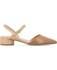 Journee Collection Women's Brynn Block Heel Pointed Toe Flats