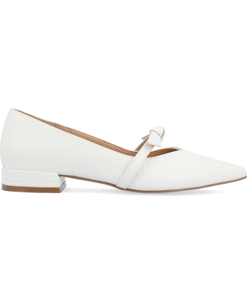 Journee Collection Women's Cait Bow Mary Jane Pointed Toe Flats