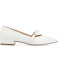 Journee Collection Women's Cait Bow Mary Jane Pointed Toe Flats