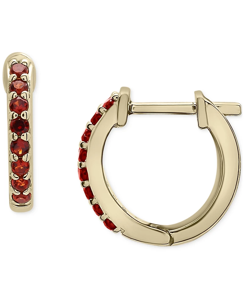 2-Pc. Set Citrine (1/4 ct. t.w.) & Lab-grown White Sapphire (1/2 ct. t.w.) Hoop & Dangle Star Earrings in 14k Gold-Plated Sterling Silver