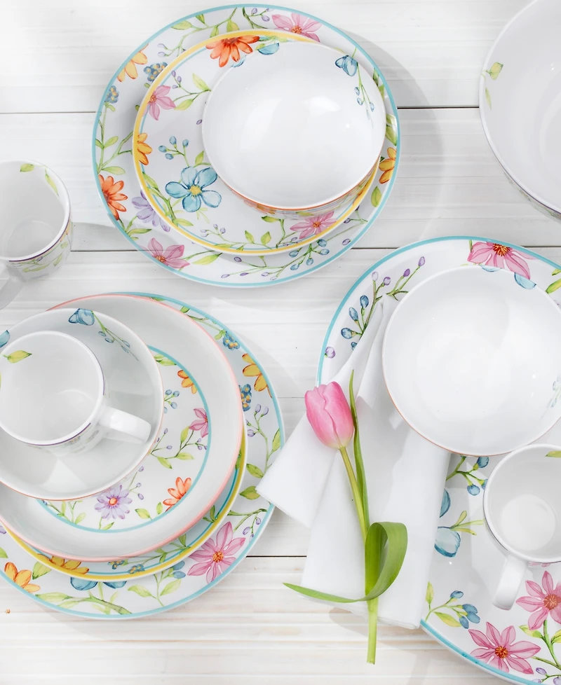 Euro Ceramica Charlotte 16 Pc. Dinnerware Set, Service for 4