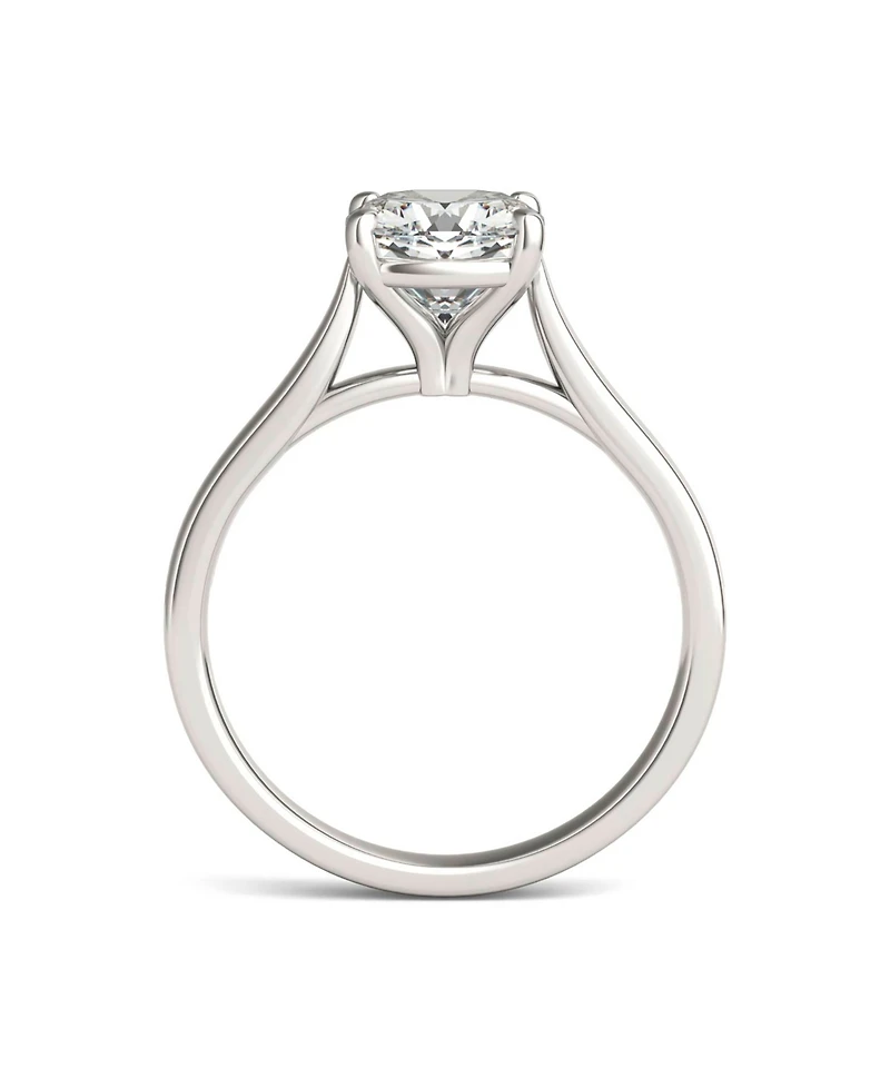 Charles & Colvard Moissanite Cushion Cut Solitaire Ring (2 ct. t.w. Diamond Equivalent) 14k White or Yellow Gold