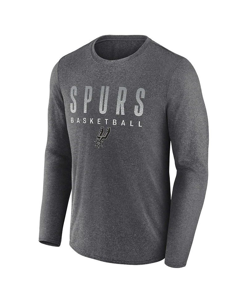 Men's Fanatics Heathered Charcoal San Antonio Spurs Where Legends Play Iconic Practice Long Sleeve T-shirt