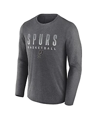 Men's Fanatics Heathered Charcoal San Antonio Spurs Where Legends Play Iconic Practice Long Sleeve T-shirt