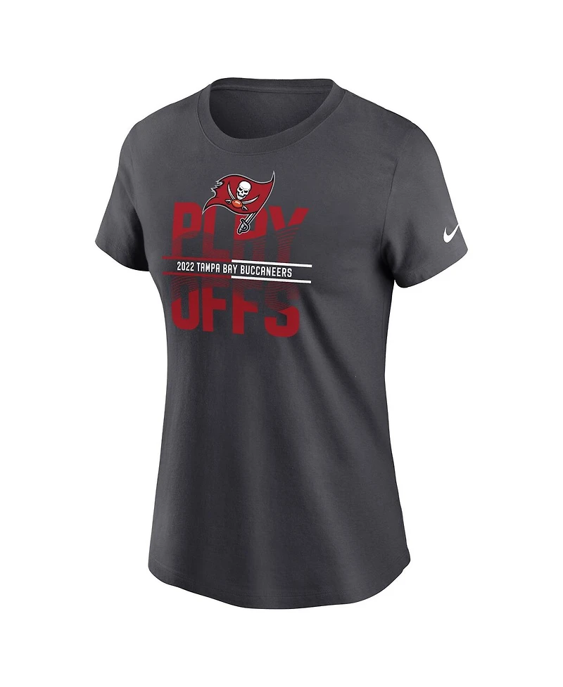 Women's Nike Anthracite Tampa Bay Buccaneers 2022 Nfl Playoffs Iconic T-shirt