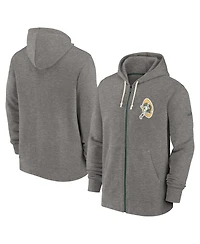 Men's Nike Heather Charcoal Green Bay Packers Historic Lifestyle Full-Zip Hoodie