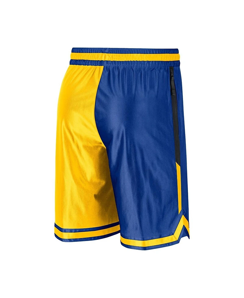 Men's Nike Gold, Royal Golden State Warriors Courtside Versus Force Split Dna Performance Shorts