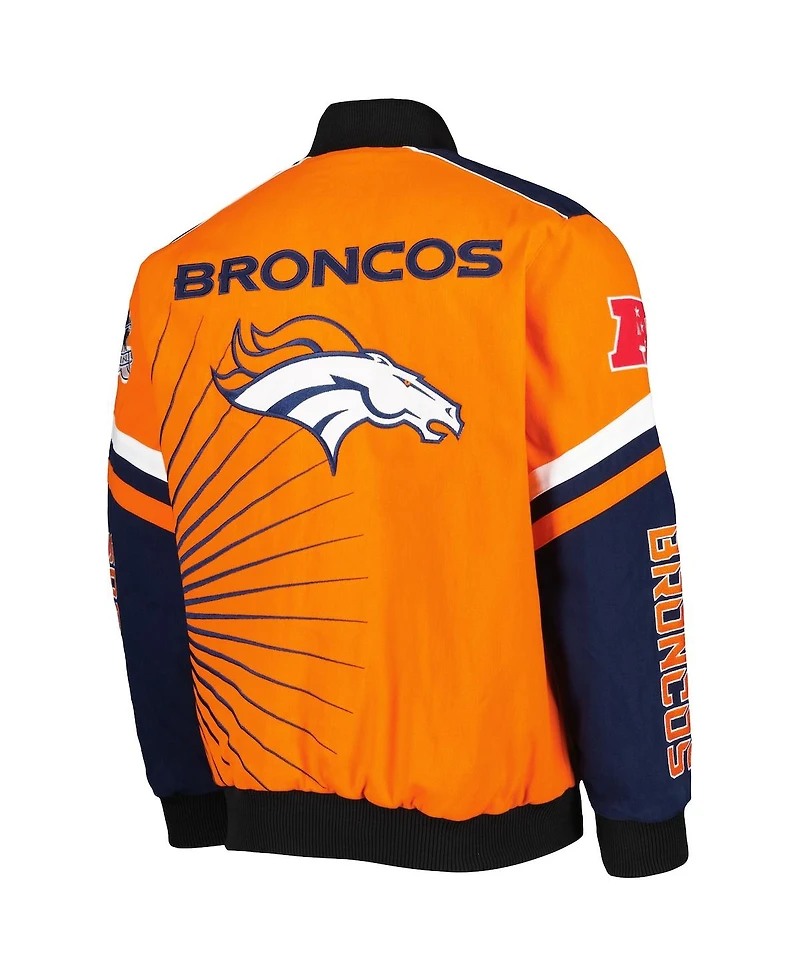 Men's G-iii Sports by Carl Banks Orange Denver Broncos Extreme Redzone Full-Snap Varsity Jacket