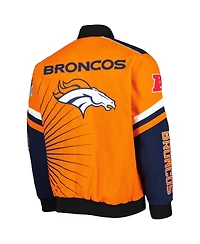 Men's G-iii Sports by Carl Banks Orange Denver Broncos Extreme Redzone Full-Snap Varsity Jacket
