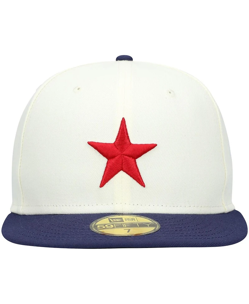 Men's New Era White Detroit Stars Cooperstown Collection Turn Back The Clock 59FIFTY Fitted Hat