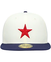 Men's New Era White Detroit Stars Cooperstown Collection Turn Back The Clock 59FIFTY Fitted Hat