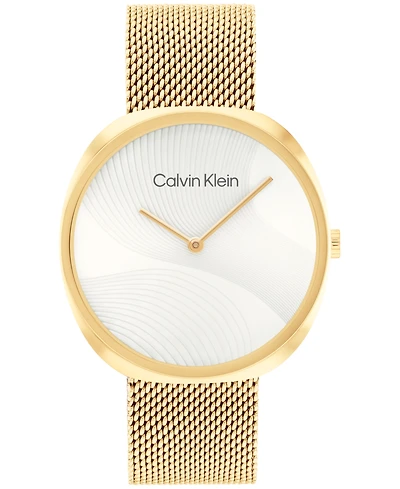 Calvin Klein Women's 2-Hand Gold-Tone Stainless Steel Mesh Bracelet Watch 36mm