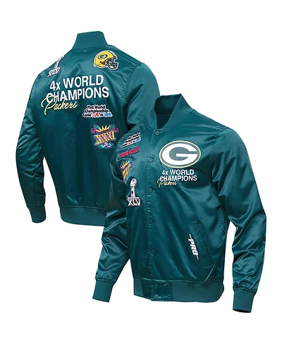 Men's Pro Standard Green Bay Packers Championship Satin Full-Snap Varsity Jacket