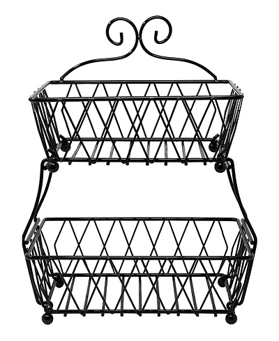 Sorbus 2-Tier Wire Bread Basket Stand - for Kitchen Countertop Organization & Display Rack, Fruit & Bread Basket