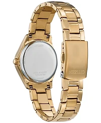 Citizen Eco-Drive Women's Crystal Gold-Tone Stainless Steel Bracelet Watch 30mm