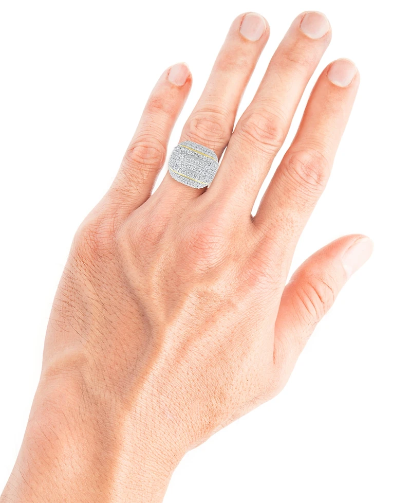 Men's Diamond Multirow Cluster Ring (6 ct. t.w.) in 10k Gold