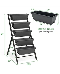 4 Ft Vertical Raised Garden Bed 5-Tier Planter Box