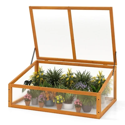 Garden Portable Wooden Green House Cold Frame Raised Plants Bed Protection