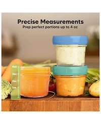 KeaBabies 12pk Prep Baby Food Storage Containers, 4 oz Leak-Proof, Bpa Free Glass Jars for Feeding