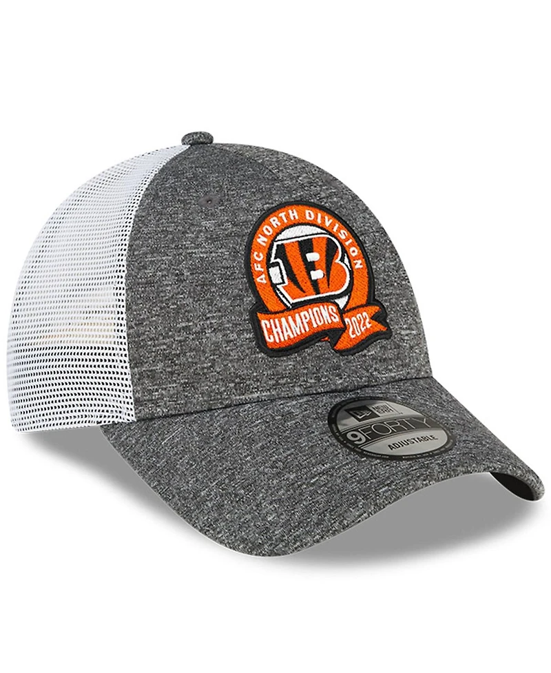 Men's New Era Heather Gray Cincinnati Bengals 2022 Afc North Division Champions Locker Room 9FORTY Adjustable Hat