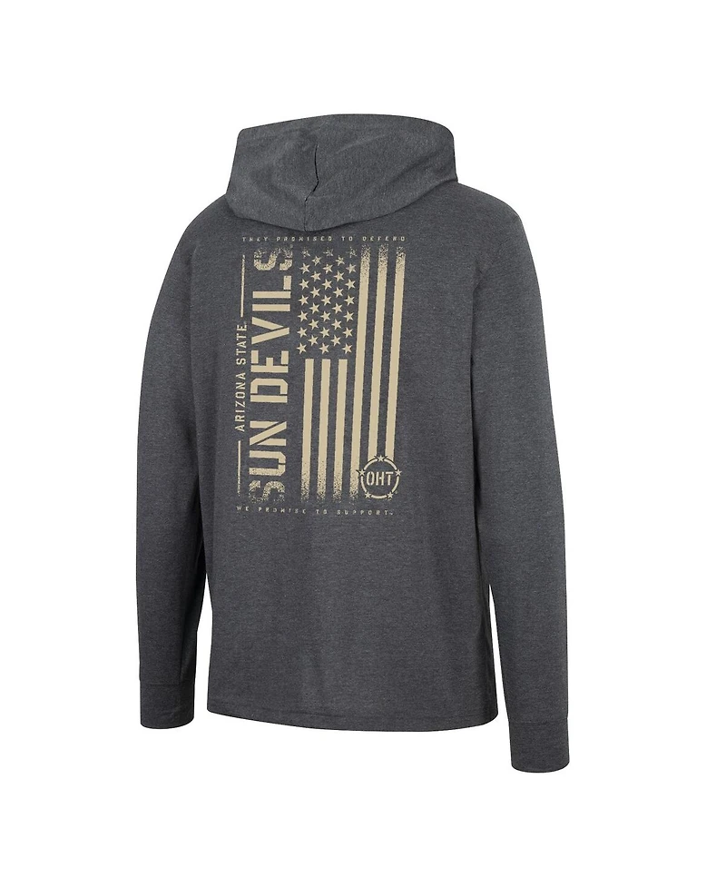 Men's Colosseum Charcoal Arizona State Sun Devils Team Oht Military-Inspired Appreciation Hoodie Long Sleeve T-shirt