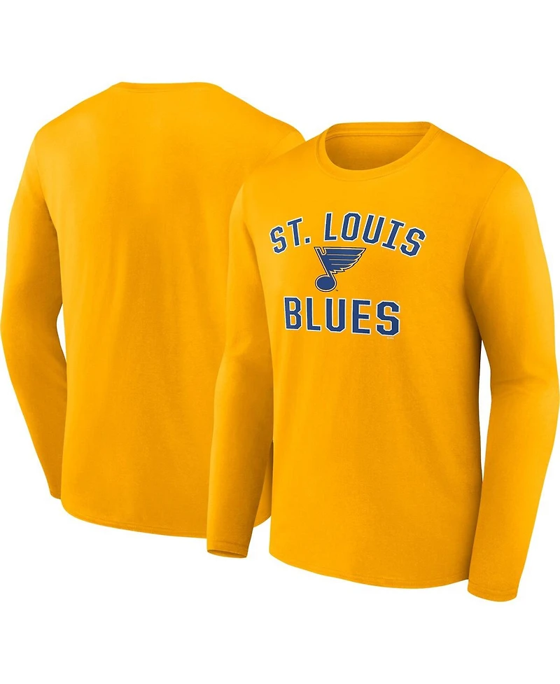 Men's Fanatics Gold St. Louis Blues Team Victory Arch Long Sleeve T-shirt