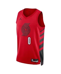 Men's Jordan Damian Lillard Red Portland Trail Blazers 2022/23 Statement Edition Swingman Jersey