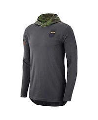Men's Nike Anthracite Lsu Tigers Military-Inspired Long Sleeve Hoodie T-shirt