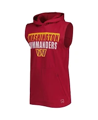 Men's Msx by Michael Strahan Burgundy Washington Commanders Relay Sleeveless Pullover Hoodie