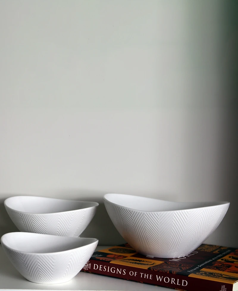 Euro Ceramica Highlands Nesting Serving Bowls, Set of 3