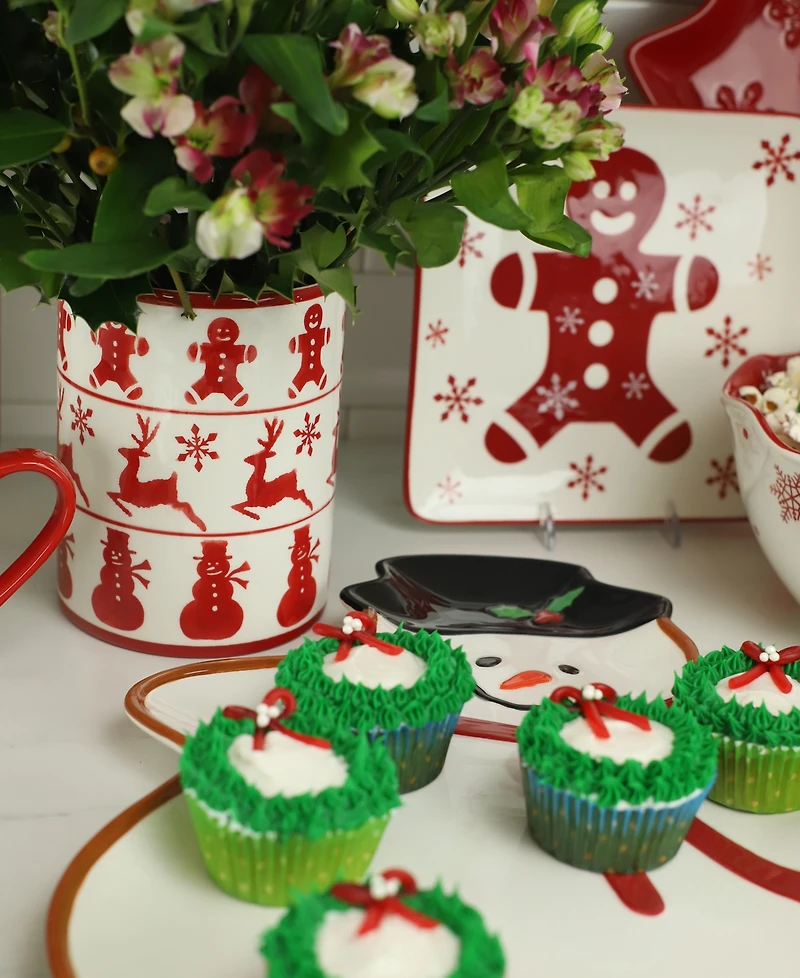 Euro Ceramica Winterfest Utensil Holder