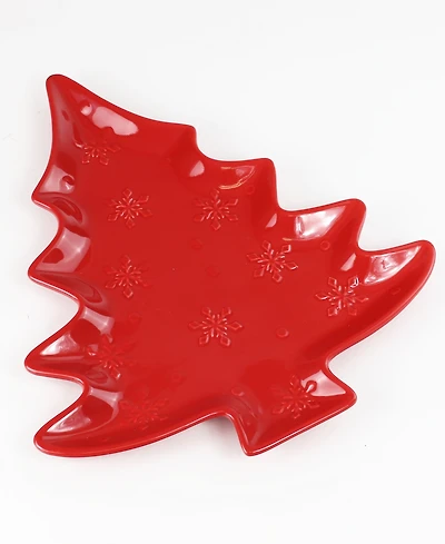 Euro Ceramica Winterfest Tree Platter