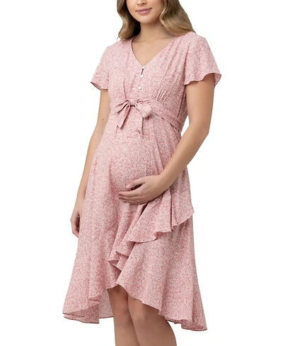 Ripe Maternity Maternity Vanessa Tie Front Floral Midi Dress