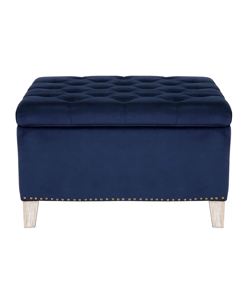 WestinTrends Square Velvet Tufted Storage Ottoman for Living Room Bedroom