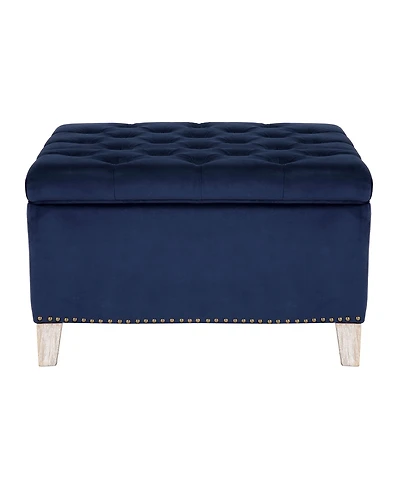 WestinTrends Square Velvet Tufted Storage Ottoman for Living Room Bedroom