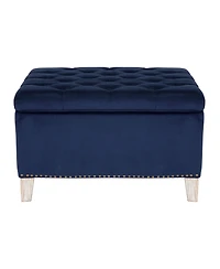 WestinTrends Square Velvet Tufted Storage Ottoman for Living Room Bedroom