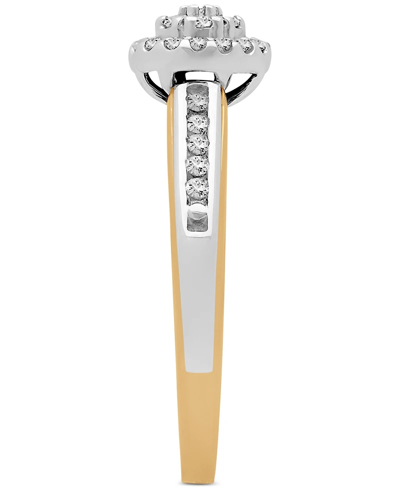 Diamond Halo Cluster Bridal Set (1/3 ct. t.w.) 14k Two-Tone Gold