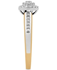 Diamond Halo Cluster Bridal Set (1/3 ct. t.w.) 14k Two-Tone Gold