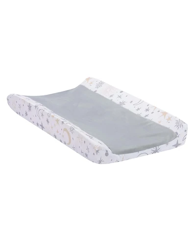 Lambs & Ivy Baby Goodnight Moon White/Gray Changing Pad Cover - Moons/Stars