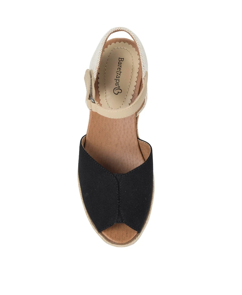 Baretraps Women's Odetta Peep Toe Espadrille Wedge Sandals