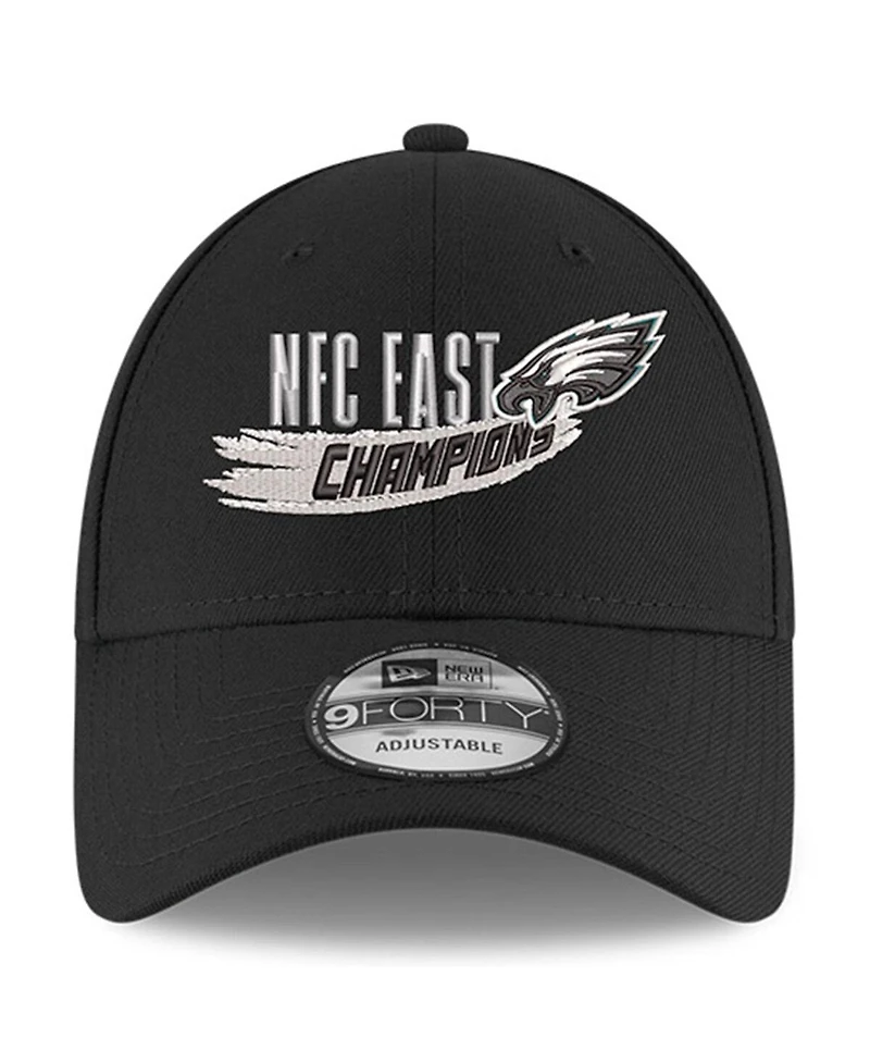 Men's New Era Black Philadelphia Eagles 2022 Nfc East Division Champions 9FORTY Adjustable Hat