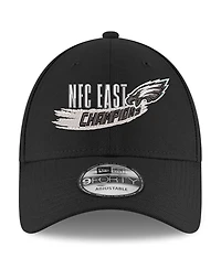 Men's New Era Black Philadelphia Eagles 2022 Nfc East Division Champions 9FORTY Adjustable Hat