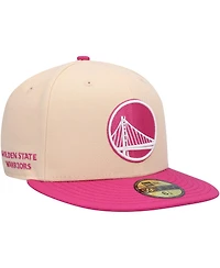 Men's New Era Orange, Pink Golden State Warriors Passion Mango 59Fifty Fitted Hat