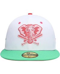 Men's New Era White, Green Oakland Athletics Alternate Logo Watermelon Lolli 59Fifty Fitted Hat